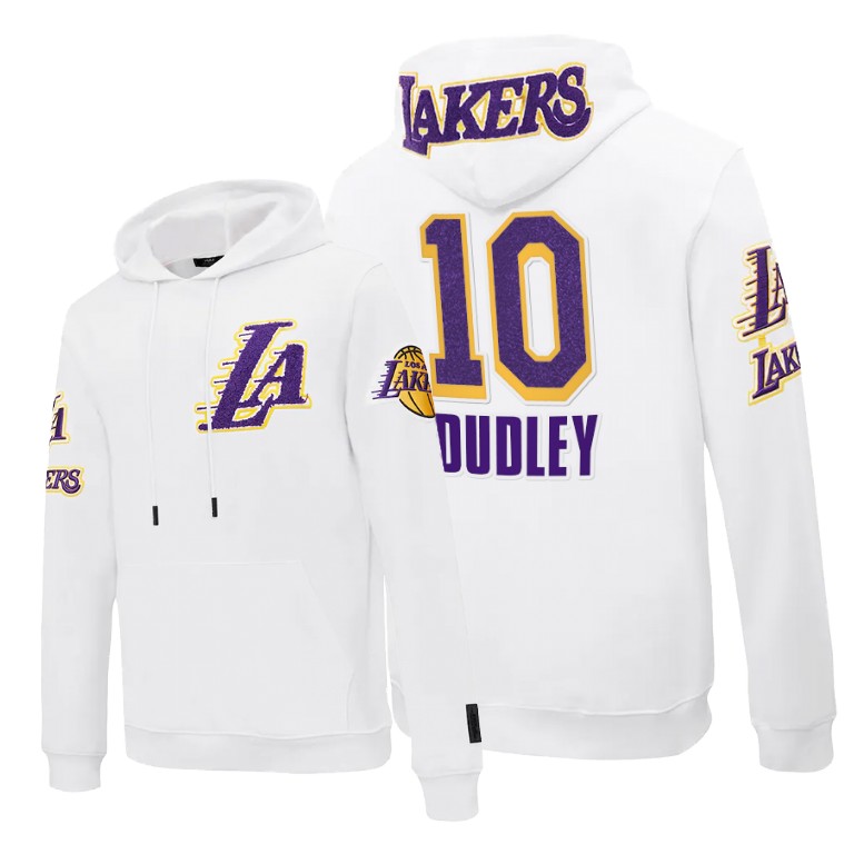 Men's Los Angeles Lakers Jared Dudley #10 NBA Pro Standard Pullover Team Logo White Basketball Hoodie BCH2783DX